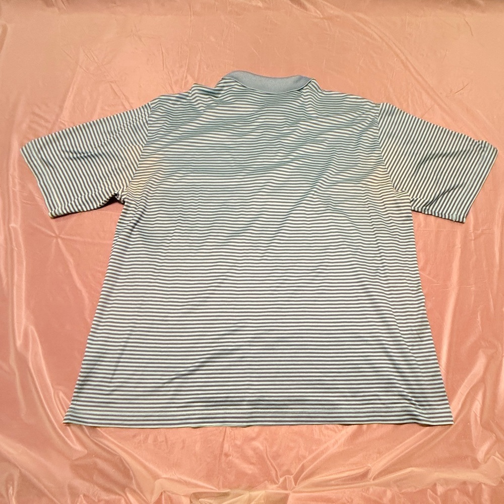 Bobby Jones Navy/Green Striped Golf 100% Cotton Polo Shirt Size Large - Picture 4 of 11